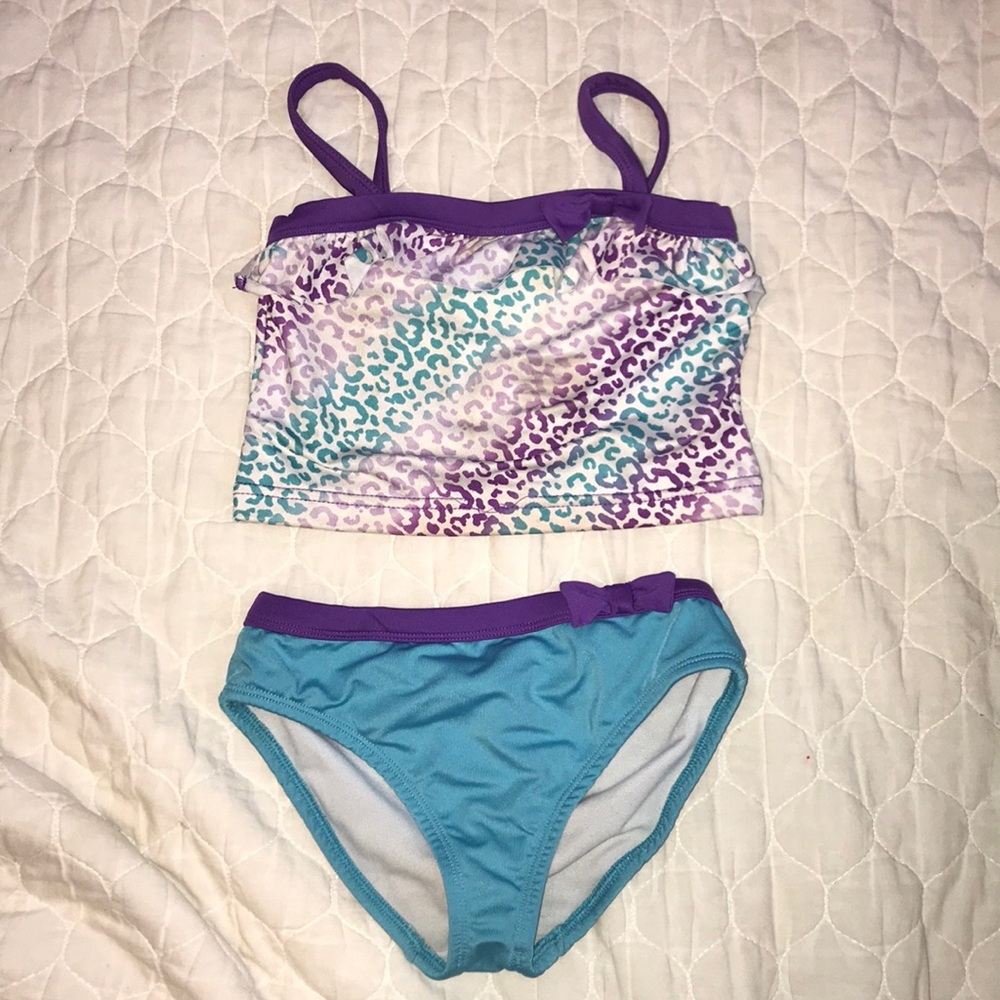 2 Piece Cheetah printed Bathing Suit